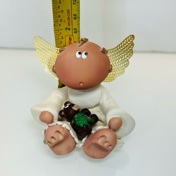 Angel Cheeks Figurine Angel With Teddy Kirks Kritter 2001 Christmas Holiday VNTG - Picture 7 of 8